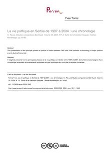 La vie politique en Serbie de 1987 à 2004 : une chronologie - article ; n°1 ; vol.35, pg 59-83