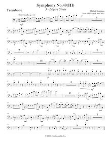 Partition Trombone, Symphony No.40, Rondeau, Michel par Michel Rondeau