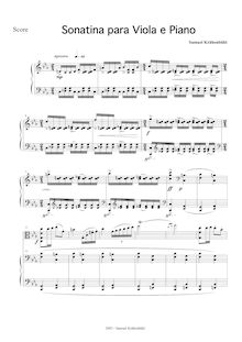 Partition de piano, Sonatina pour viole de gambe et Piano