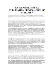 La suspension de la publication de socialisme ou barbarie