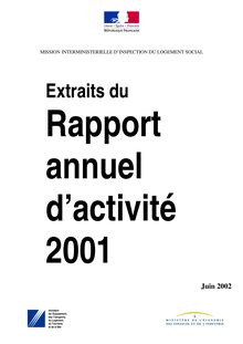 Rapport annuel d activité 2001 (Extraits)