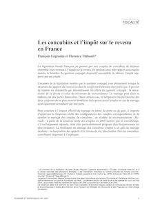 Les concubins et l’impôt sur le revenu en France - article ; n°1 ; vol.401, pg 3-21