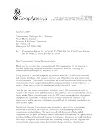 Co-op America SEC comment letter Oct 1