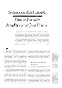 Samizdat.net, l’histoire d’un projet de médias alternatifs sur Internet Entretien avec Aris Papatheorodou - article ; n°1 ; vol.79, pg 57-62