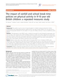 The impact of rainfall and school break time policies on physical activity in 9-10 year old British children: a repeated measures study