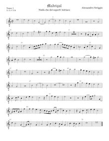 Partition ténor viole de gambe 1, octave aigu clef, Ninfa che del superb Adriaco
