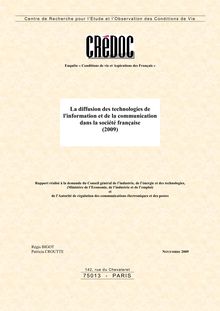 La diffusion des technologies de l information et de la communication dans la société française (2009)