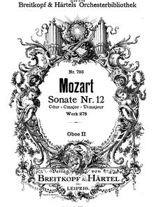 Partition hautbois 2, église Sonata, Church Sonata No.12Church Sonata No.14