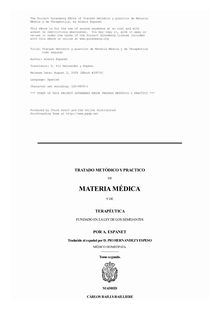Tratado metódico y practico de Materia Médica y de Terapéutica - tomo segundo