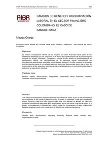 Cambios de género y discriminación laboral en el sector financiero colombiano. El caso de Bancolombia