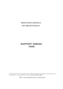 Rapport annuel 1999 de l Inspection générale des bibliothèques