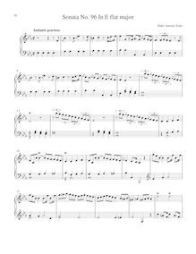 Partition Sonata R.96 en E♭ major, clavier sonates R.91-100, Soler, Antonio