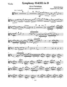 Partition altos, Symphony No.14, D major, Rondeau, Michel par Michel Rondeau