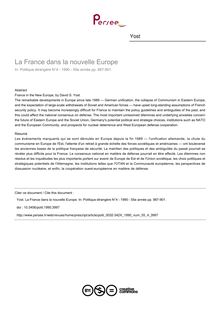 La France dans la nouvelle Europe - article ; n°4 ; vol.55, pg 887-901