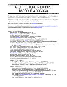 BAROQUE & ROCOCO - HOW TO FIND OUT ABOUT