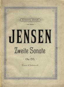 Partition couverture couleur, violoncelle Sonata No.2, Jensen, Gustav