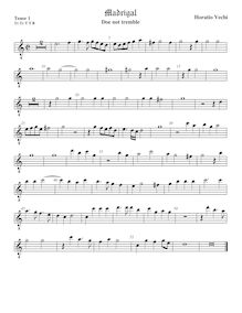 Partition ténor viole de gambe 1, octave aigu clef, Doe not tremble