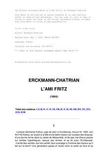 L ami Fritz par Erckmann