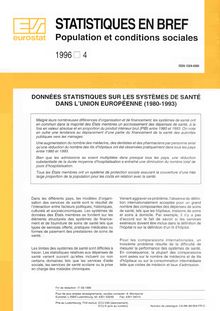 Données statistiques sur les systèmes de santé dans l Union européenne (1980-1993)