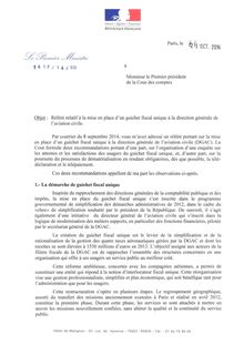 OFFICIEL : Réponse de Manuel Valls à la demande de mise en place d un guichet fiscal unique à la direction générale de l aviation civile 