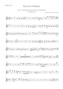 Partition viole de gambe aigue 1 , partie, Set a 5 en G minor, G minor
