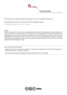 Parcours et étapes des études sur la mortalité dans la dynamique de la recherche démographique - article ; n°6 ; vol.50, pg 1519-1544