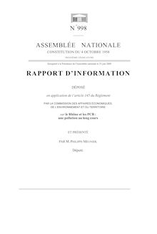 Rapport d information déposé (...) par la Commission des affaires économiques, de l environnement et du territoire sur le Rhône et les PCB : une pollution au long cours