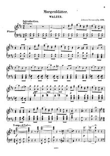 Partition de piano, Morgenblätter, Op.279, Strauss Jr., Johann