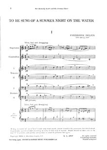 Partition complète, Two non accompagné , partie chansons, Delius, Frederick par Frederick Delius