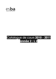 Catalogue de cours 2009 - 2010