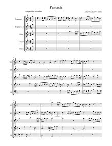 Partition complète (alto notation, SSATB enregistrements), Fantasia par John Ward