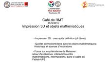 Impression 3D et objets mathématiques