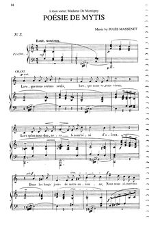 Partition complète (C Major: medium voix et piano), Poésie de Mytis