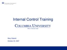 Columbia University  Office of Internal Audit   Internal Control  Highlights