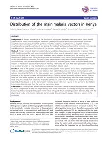 Distribution of the main malaria vectors in Kenya