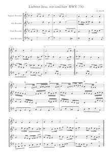 Partition complète, BWV 730 (SATB), choral préludes, Bach, Johann Sebastian