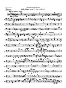 Partition timbales, violon Concerto, D Major, Beethoven, Ludwig van