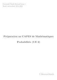 Cours de preparation au CPAES de mathématique : Prbabilités