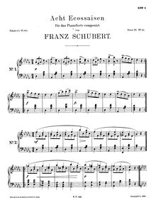 Partition complète, Ecossaises, D.977, Schubert, Franz par Franz Schubert