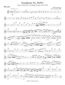 Partition Piccolo, Symphony No.36  Christmas Symphony , F major par Michel Rondeau