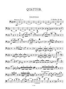 Partition violoncelle, Piano quatuor, Op.12, F minor, Pfeiffer, Georges Jean