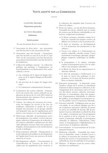 Texte du décret adopté par la commission culture