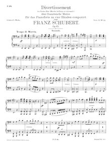 Partition , Tempo di Marcia, Divertissement, D.823, Schubert, Franz