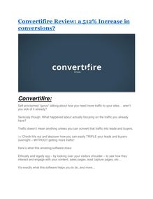 Convertifire REVIEW and GIANT $21600 bonuses