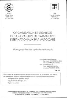 Organisation et stratégie des opérateurs de transports internationaux par autocars.
