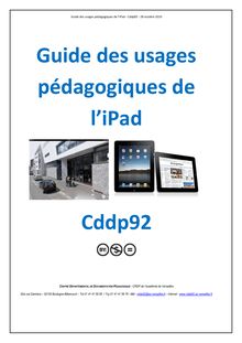 Guide des usages pédagogiques de l iPad Cddp92