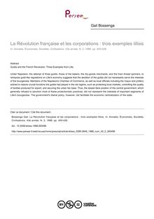La Révolution française et les corporations : trois exemples lillois - article ; n°2 ; vol.43, pg 405-426