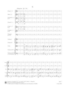 Partition , Allegretto, Symphony No.7, A major, Beethoven, Ludwig van