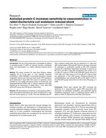 Activated protein C increases sensitivity to vasoconstriction in rabbit Escherichia coliendotoxin-induced shock