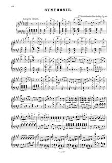 Partition complète, Symphony No.4 en A major, Sinfonie Nr.4 in A-Dur "Italienische" par Felix Mendelssohn